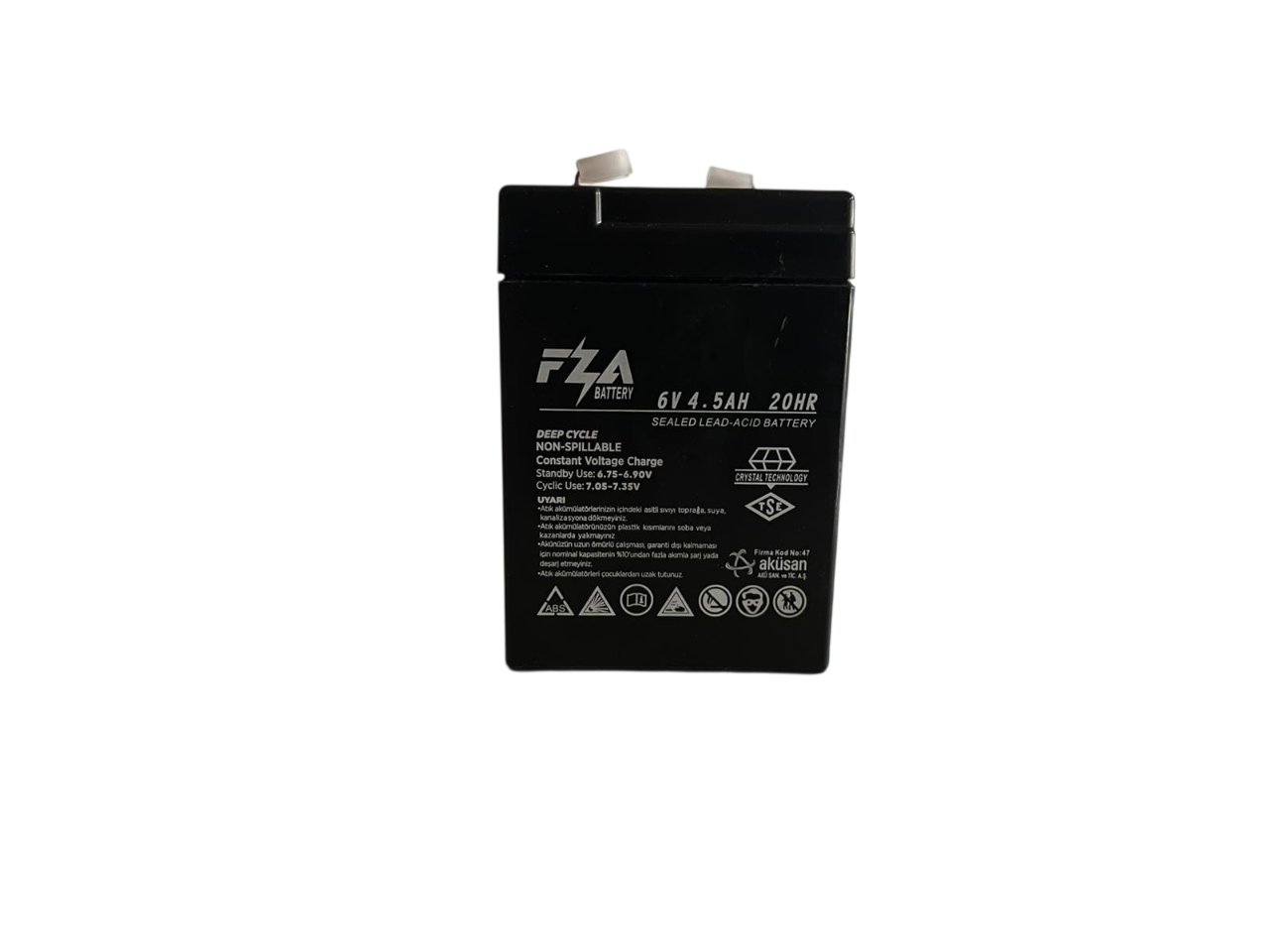 FZA 6 V 4.5 AH AGM Bakımsız Kuru Çocuk Arabası Aküsü 70x47x101 mm